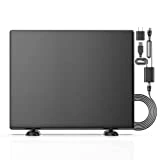 Indoor Outdoor HDTV Antenna - 500Miles Long Range Reception Support 4K/1080P Digital TV Antenna for Television with Detachable Amplifier Signal Booster 13ft Coax Cable & AC Adapter (Omnidirectional)