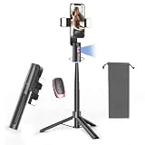 Voinap Extendable Auto Face Tracking Tripod with Light, 360 Rotating Tripod, Both Auto or Manual Moving Control, Smart Cameraman Shooting for Video, Vlog, Live Stream