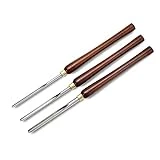 Woodturning Bowl Gouge Set, 3 Pieces 22.5” Wood Lathe Bowl Turning Tools, 1/4 Flute, 3/8 Flute, and 1/2 Flute, with High Speed Steel Blades, Beech Handles and Brass Ferrules, in Wooden Storage Case