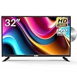 TuTu 32-inch 60Hz 720P HD LED TV with Built-in DVD Player 3 HDMI USB Optical VGA Television and Monitor for Bedroom,Kitchen,Basement,RV Camper(2023 Model)