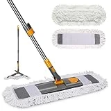 OZD Dust Mop for Floor Cleaning, Commercial Microfiber Mops with 49.2' Adjustable Long Handle, Include 2 Washable Pads, Floor Mop for Hardwood, Laminate,Tile, Marble Floor