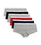 Tommy HilfigerWomensIntimate Underwear Basics Cotton-soft Boyshort Panties, 6-packHeather Grey/Navy /Red /BlackMedium