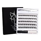 Lash Clusters, DIY Eyelashes Extensions 45Pcs Clusters Lashes with Glue Natural Look Wispy Fluffy Lash Extension Kit Reusable False Eyelashes Individual Lashes Mix 10-16mm C CC D Curl DIY at Home-DM10