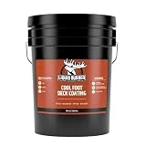 Liquid Rubber Cool Foot Deck Coating - Solar Protection Deck Paint, Non-Toxic Multi-Surface Decking Sealant, Easy to Apply, Neutral Beige, 5 Gallon