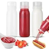 Porous Condiment Squeeze Bottles, Salad Dressing Container, Squeeze Bottles for Sauces, Botellas Exprimibles de Condimentos 3-Pack 13 oz (380ml), Syrup Dispenser Great for Ketchup, Salad, BBQ Sauce, Oil.