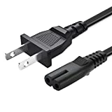 2 Prong AC Power Cord for Samsung UN40 UN43 UN48 UN49 UN50 UN55 UN60 UN65 UN70 UN75 UN78 Series 4k Smart TV P/N 3903-000599 3903-000853 3903-001117 C7 Charger Replacement AC Power Cord Cable