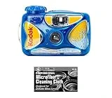 Bundle of Kodak Water Sport Waterproof 35mm One-Time Single-Use Disposable Camera (ISO-800) - 27 Exposures with Microfiber Cloth