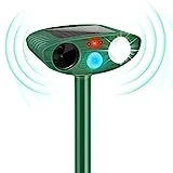 2024 Solar Ultrasonic in Repellent Defender Rat, Squirrel, Deer, Raccoon, Skunk, Rabbit, Mole, Dog, Cat, Waterproof with Motion Detector