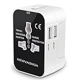 International Universal All in One Worldwide Travel Adapter Wall Charger AC Power Plug Adapter with Dual USB Charging Ports for USA EU UK AUS European Cell Phone Laptop