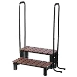 BAOJIAFU Hot tub Steps with handrails 550 LB Load Capacity Above Ground Stairs Pool Steps Two Steps hot tub Steps with Railing RV Steps with Handrails Outdoor Spa Bathtub Step Ladder with Handrails