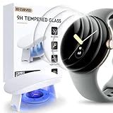 FLOKINICE 3-Pack for Google Pixel Watch 2/ Pixel Watch Screen Protector, 9H Tempered Glass Waterproof Bubble Free Anti-Scratch Infinite HD Shield for Google Pixel Watch