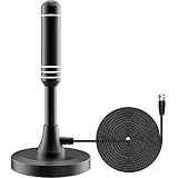 TV Antenna for Smart TV Indoor, Digital HDTV Antenna with Magnetic Base, 10ft Coax Signal Booster, Long Range Reception & Support 4K 1080P for All TVs