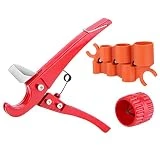 Tubing Cutter 1/8' to 1-3/8' for Pipe Copper PVC with Extra Blade and Reamer, Depth Gauge and Pipe Deburring Tool Kit, 1/8'' to 1-5/8'' Inner Outer Reamer Pipe Tubing Chamfer Tool for PVC PPR Aluminum
