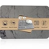 FLYWAKE Stone Dish Drying Mat, Diatomaceous Earth Stone Dish Mat, Highly Absorbent Fast Drier Stone for Kitchen Counter ( light gray 12x16 inch)