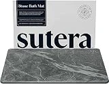 SUTERA - Stone Bath Mat, Diatomaceous Earth Shower Mat, Non-Slip Super Absorbent Quick Drying Bathroom Floor Mat, Natural, Easy to Clean (23.5 x 15 Slate)