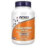 NOW Supplements, L-Carnitine 1,000 mg, Purest Form, Amino Acid, Fitness Support*, 100 Tablets