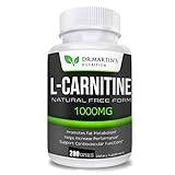 DR. MARTIN'S NUTRITION Extra Strength L-Carnitine - 200 Capsules - 1000mg Per Serving - Boost Your Metabolism and Increase Performance