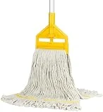Commercial Mop Heavy Duty Industrial Cotton Mop with Long Handle,Looped-End String Wet Mops for Home,Garage,Office, Workshop, Warehouse Floor Cleaning