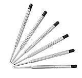 BASTION® Premium Pen Refill, Deeply Pigmented Ink for All Bastion Bolt Action Pens, Standard Ink Refill w/ 0.55mm Fine Tip for Precise and Stylish Signature and Writing - Black 6 Pieces