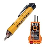 Klein Tools NCVT1PKIT Electrical Tester Kit with Non-Contact Volt Tester, 50 to 1000V AC and GFCI Receptacle Tester, 2-Piece, Green,Red