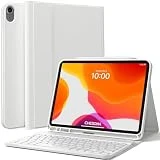 CHESONA iPad Air 5th/4th Generation Case with Keyboard, Keyboard Case for iPad Air 5th 2022 / Air 4th Gen 2020, Rechargeable Bluetooth Keyboard, Pencil Holder, for iPad Air 10.9 inch, White