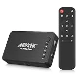 AGPTEK Updated 4K@30hz HDMI TV Media Player with HDMI/AV/VGA Output, Digital MP4 Player for 14TB HDD/ 256G USB Drive/SD Card/H.265 MP4, with Remote Control for MP3 AVI RMVB MPEG etc