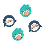 GeekShare Cute Shark Dinosaur Playstation 4 Controller Thumb Grips, Soft Silicone Thumbsticks Cover Set Compatible with Switch Pro Controller and PS4 PS5 Controller, 2 Pair / 4 Pcs