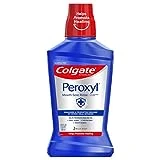 Colgate Peroxyl Antiseptic Mouthwash and Mouth Sore Rinse, 1.5% Hydrogen Peroxide, Mild Mint - 500ml, 16.9 Fluid Ounces