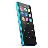 64GB MP3 Players with Bluetooth 5.2 Supports Lossless Music to Restore High-Fidelity Sound Quality, Support Recording, with FM, Includes arm Strap and Player Case, Easy to Carry, Blue.