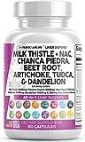Milk Thistle 3000mg NAC Chanca Piedra 2000mg Beet Root 2000mg Artichoke 2000mg Dandelion Root 1000mg - Liver Cleanse Detox & Repair Supplement Plus TUDCA Choline and Ginger - Made in USA 60 Caps
