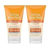 Neutrogena Oil-Free Acne Face Scrub, 2% Salicylic Acid Acne Treatment, Daily Face Wash to help Prevent Breakouts, Exfoliating Facial Cleanser for Acne-Prone Skin, Twin Pack, 2 x 4.2 fl. Oz