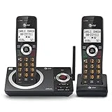 AT&T CL82219 DECT 6.0 2-Handset Cordless Phone for Home with Answering Machine, Call Blocking, Caller ID Announcer, Intercom and Long Range, Black