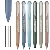 NiArt 4 in 1 Morandi Gel Pens Multicolor Retractable Ballpoint Pens 0.5mm/0.02’’ Fine Tip 6-Pack Smudge-Free, Fast-Drying, Ideal for Note Taking, Writing, Journaling (6 Morandi Barrel Colors)
