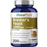 NusaPure Brewers Yeast 1000mg 200 Vegetarian Caps (Non-GMO & Gluten-Free)