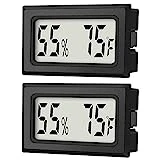 Mini Digital Thermometer 2-Pack Hygrometer Indoor Humidity Monitor Temperature Humidity Gauge Meter with Fahrenheit (℉) for Humidors, Greenhouse, Garden, Cellar, Closet, Fridge Etc by DWEPTU