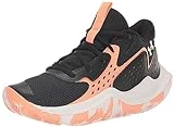 Under Armour Grade School Jet '23 Basketball Shoe, (003) Black/Bubble Peach/White, 4 US Unisex Big Kid