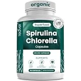 Organic Spirulina and Chlorella Capsules –Organic Chlorophyll Pills & Blue Green Algae to Support Powerful Detox, Energy & A Healthy Immune System– 3X More Chlorella Spirulina Powder / Serving – 90 Ct