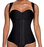Ekouaer Women's Firm Compression Waist Cincher Tummy Tuck Slimming Belt,Black-Vest,3XL fit 36-38 Inch Waistline