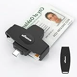 USB C DOD Military USB Common Access CAC Smart Card Reader and SIM Card Reader ID CAC Card Reader,Compatible with Mac Os, Windows,Linux