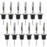 JBtek (12 Pack Stainless Steel Classic Bottle Pourers w/Tapered Spout