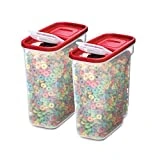 Rubbermaid Premium Modular Food Lids, Cereal Keeper, 2-Pack, 18-Cup Stacking, Space Saving Plastic Storage Containers, Clear