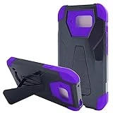NEM Samsung Galaxy S6 Active Case, Hybrid Armor Case Protective Dual Layer and Advanced Shock Absorption Protection with Kick Stand for Samsung Galaxy S6 Active Samsung SM-G890-Purple