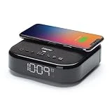 iHome TIMEBASE II Dual Charging Bluetooth Alarm Clock with Wireless and USB Charging, Wireless Charging Clock (iBTW22)