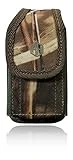 Military Grade Cell Phone Case, Camo Rugged Pouch Holster Nylon Metal Flip Phone Belt Case Fits Kyocera Cadence S2720, DuraXTP, DuraXV LTE, DuraXV Plus, DuraXE, Most Large FLIP Phones & Insulin Pumps