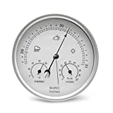 AMTAST 5.2' Diameter Dial Type Barometer Thermometer Hygrometer 3 in 1 Multifunction, Pure Mechanical Dial Barometric Pressure Weather Station (Imperial) AW007A