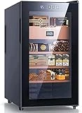NEEDONE Cigar Humidors 48L with Cooling and Heating Function, Electronic Cooler Humidor Cabinet for 350 Cigars, Spanish Cedar Wood Drawer Shelves with Digital Hygrometer, Gift for Men 1.7 Cu Ft