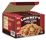 Lowrey's Bacon Curls Microwave Pork Rinds (Chicharrones), Hot and Spicy, 1.75 Ounce (Pack of 6) (Packaging May Vary)