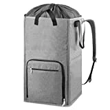 Laundry Backpack Bag, Bukere Extra Large 2 in 1 Laundry Hamper Basket for College Students Dorm Essentials, Adjustable Shoulder Straps, Freestanding Laundry Bag for Apartment, Laundromat, Travel