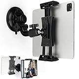 Mippko Mirror & Bathroom Tablet Holder Suction Cup Mount, 3.5' Suction Base for Glass/Wall/Metal/Plastic, Clamp Compatible with 7~12.9' iPad/Nexus/LG G Pads/e-Reader