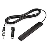 Eightwood Car Stereo FM Radio Antenna, Hidden Windshield Antenna, DIN Plug Adhesive Patch Antenna + Motorola DIN Female to ISO Adapter for Vehicle Car Truck Stereo Receiver Head Unit FM HD Radio